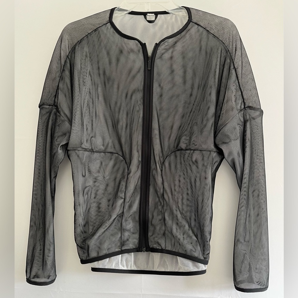 Lululemon Sheer Mesh Full-Zip Bomber Jacket | Black Cybercore Athleisure